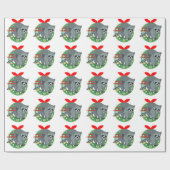 Frohe Weihnachtsracoon Geschenkpapier (Flach)