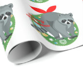 Frohe Weihnachtsracoon Geschenkpapier (Rolleneckpunkt)