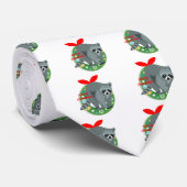 Frohe Weihnachtsracoon Krawatte (Gerollt)