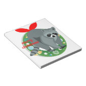 Frohe Weihnachtsracoon Notizblock (angewinkelt)