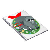 Frohe Weihnachtsracoon Notizblock (Rechte Seite)