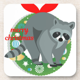 Frohe Weihnachtsracoon Untersetzer