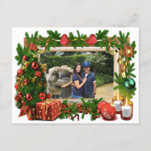 Frohe Weihnachtsrahmen Feiertagspostkarte