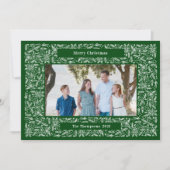 Frohe Weihnachtsrahmen Urlaub Grün Feiertagskarte (Vorderseite)