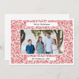 Frohe Weihnachtsrahmen Urlaub Rot Feiertagskarte