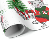 Frohe Weihnachtsratte Geschenkpapier (Rolleneckpunkt)