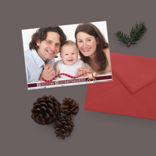 Frohe Weihnachtsreiniger & Blocktext mit Foto Feiertagspostkarte