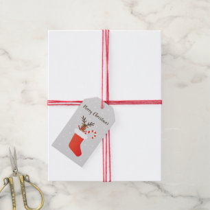 Frohe Weihnachtsreiniger in einem Strumpf Geschenkanhänger