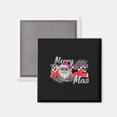 Frohe Weihnachtsrennen Car Xmas Racing Weihnachtsm Magnet (Vorderseite/Rückseite)