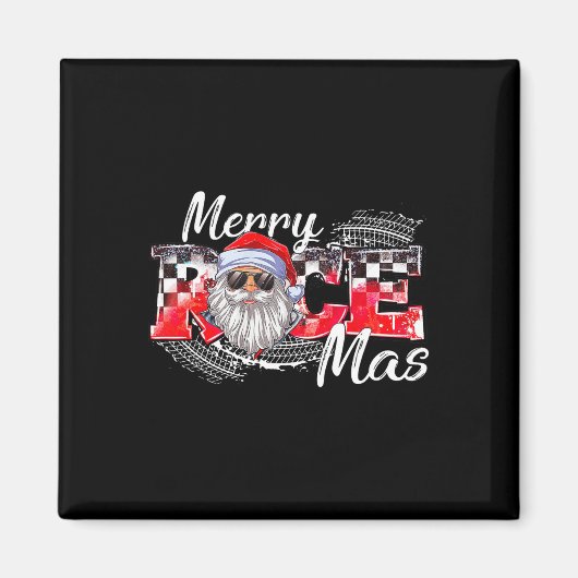 Frohe Weihnachtsrennen Car Xmas Racing Weihnachtsm Magnet (Vorne)