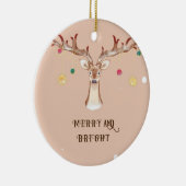 Frohe Weihnachtsrentiere fröhlich und hell Keramik Ornament (Rechts)