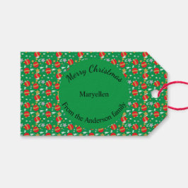 Frohe WeihnachtsRetro zu und von Ort zu Ort Geschenkanhänger