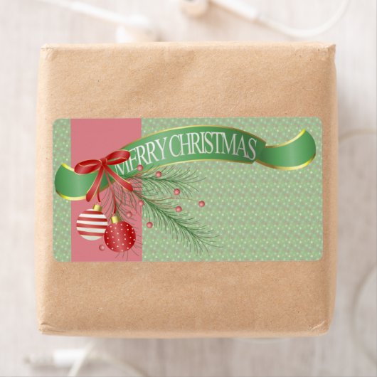 Frohe Weihnachtsribons und Bows Kitchen Labels (Insitu)