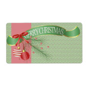Frohe Weihnachtsribons und Bows Kitchen Labels (Vorne)