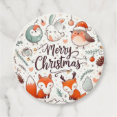 Frohe Weihnachtsrobben und Füchse Geschenkanhänger (Vorderseite)