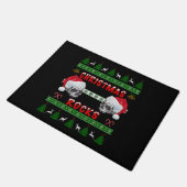 Frohe WeihnachtsROCKS Ugly Christmas Sweater Fußmatte (Schrägansicht)