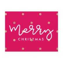 Frohe Weihnachtsrosa mit Imitats Gold Dots