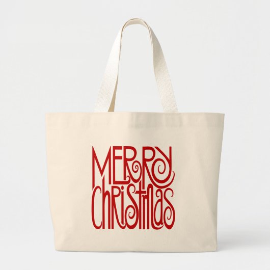 Frohe Weihnachtsrot-Tasche Jumbo Stoffbeutel (Vorne)