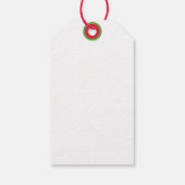 Frohe Weihnachtsrot und grüne Wasserfarbe Geschenkanhänger (Rückseite)