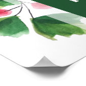 Frohe Weihnachtsrot und grüne Wasserfarbe Poster (Ecke)