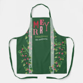 Frohe Weihnachtsrot und grüne Wasserfarbe Schürze (Vorderseite)