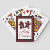 Frohe Weihnachtsrot und Kariertes Lebkuchen Spielkarten (Rückseite)