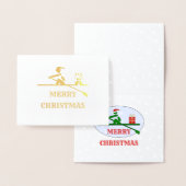 Frohe Weihnachtsrower Custom Text Foil Card Folienkarte (Anzeige)