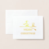 Frohe Weihnachtsrower Custom Text Foil Card Folienkarte (Vorderseite mit Umschlag)