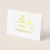 Frohe Weihnachtsrower Custom Text Foil Card Folienkarte (Vorderseite)
