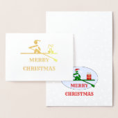 Frohe Weihnachtsrower Custom Text Foil Card Folienkarte (Anzeige)