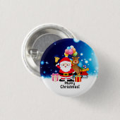 Frohe Weihnachtsrunde Button (Vorne & Hinten)