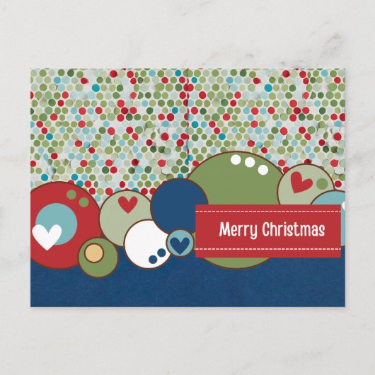 Frohe Weihnachtsrunde Postkarte (Vorderseite)