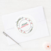 Frohe Weihnachtsrunde Runder Aufkleber (Umschlag)