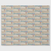 Frohe Weihnachtssandman am Strand Geschenkpapier (Flach)