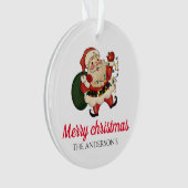 Frohe Weihnachtssanta Ornament (Vorderseite)