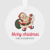 Frohe Weihnachtssanta Ornament (Rückseite)