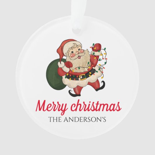 Frohe Weihnachtssanta Ornament (Vorderseite)