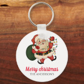 Frohe Weihnachtssanta Schlüsselanhänger (Vorderseite)