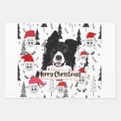 Frohe Weihnachtsschaf Herding Hund Geschenkpapier Set (Vorderseite 3)
