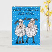 Frohe Weihnachtsschaf Karte (Gelbe Blume)