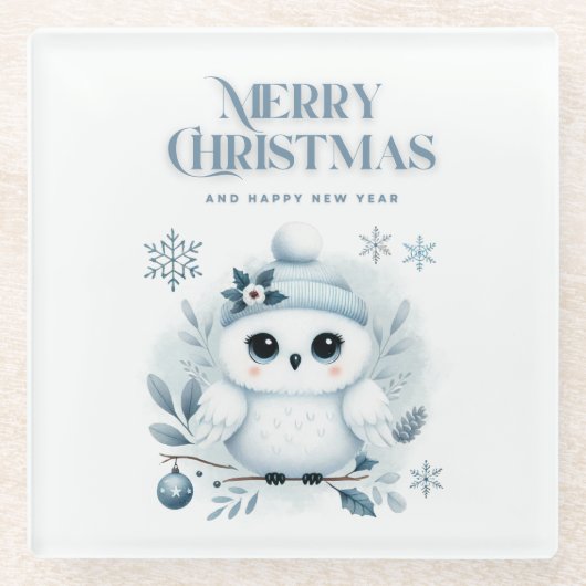 Frohe Weihnachtsschale Glasuntersetzer (Vorderseite)