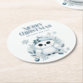 Frohe Weihnachtsschale Runder Pappuntersetzer (Angewinkelt)