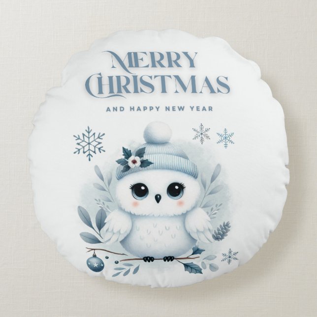 Frohe Weihnachtsschale Rundes Kissen (Vorderseite)