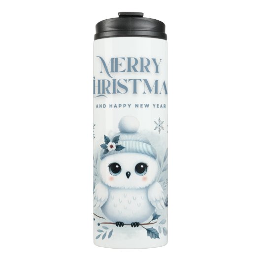 Frohe Weihnachtsschale Thermosbecher (Vorderseite)