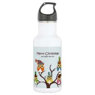 Frohe Weihnachtsschalen auf dem Baum Trinkflasche