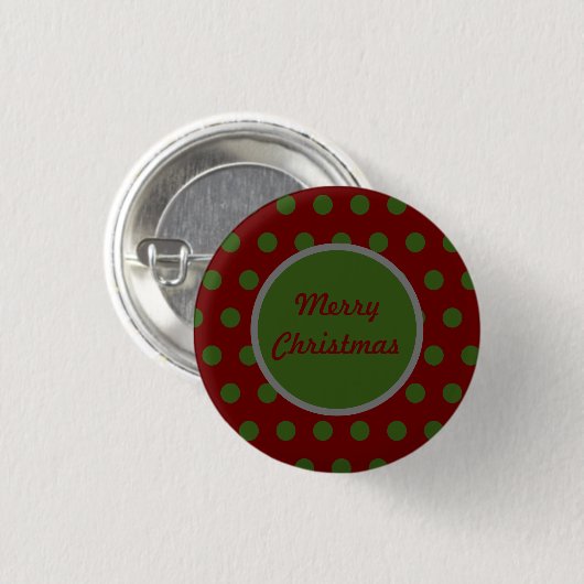 Frohe Weihnachtsschaltfläche (Maroon & Hunter) Button (Vorne & Hinten)