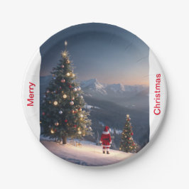 Frohe Weihnachtsscheibe | Feierlicher Feiertag Pappteller