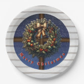 Frohe Weihnachtsscheibe Papier Platte Pappteller (Vorderseite)