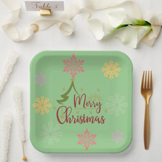 Frohe Weihnachtsscheibe Pappteller (Hochzeit)