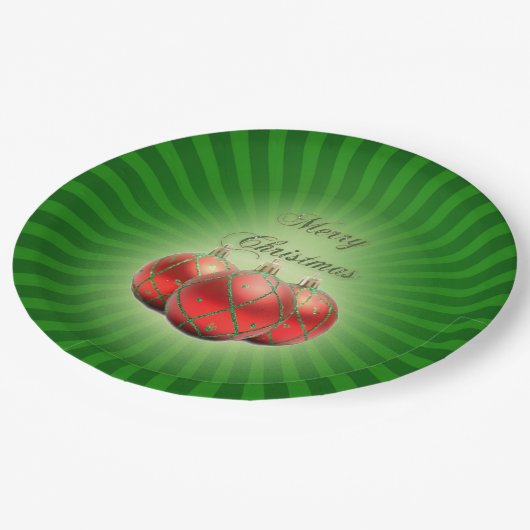 Frohe Weihnachtsscheibe Pappteller (Schrägansicht)